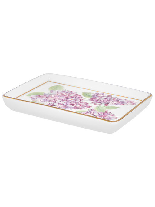 Масленка 13,5*9*6,5 см "Сирень" фарфор NEW BONE CHINA