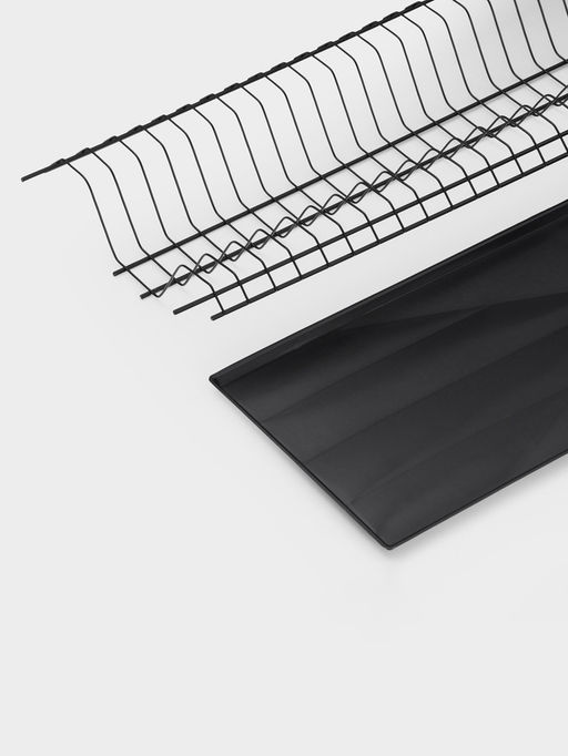 Сушилка для посуды с поддоном для шкафа 80 см, 76.5×25.6 см, чёрная