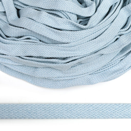 Шнур плоский х/б 15мм турецкое плетение цв.117 св.голубой уп.50 м