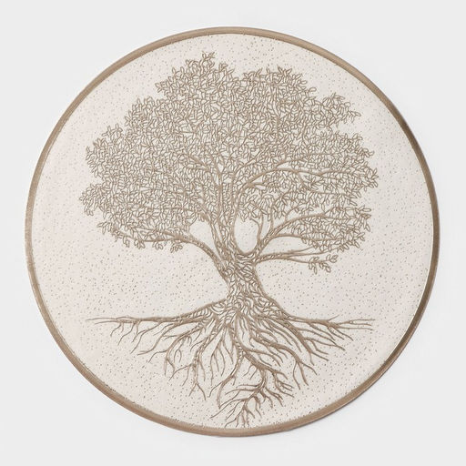 Набор салфеток сервировочных Доляна Древо, 2 шт, d=38 см, цвет бежевый  фото 2