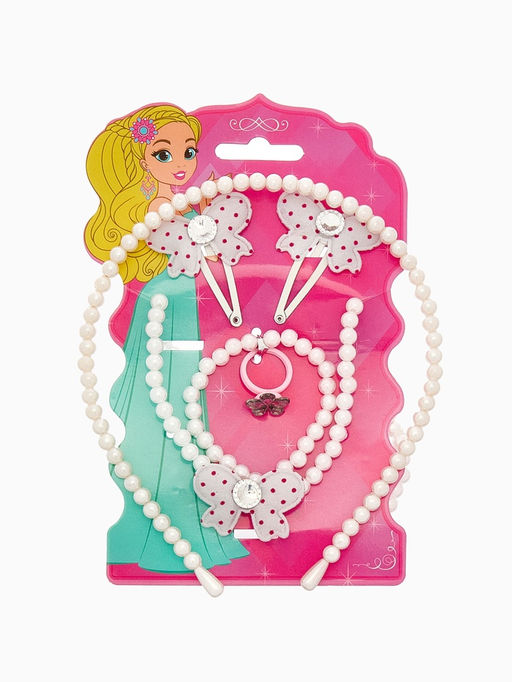 Набор детских украшений Выбражулька «Бантик», 6 предметов, белый