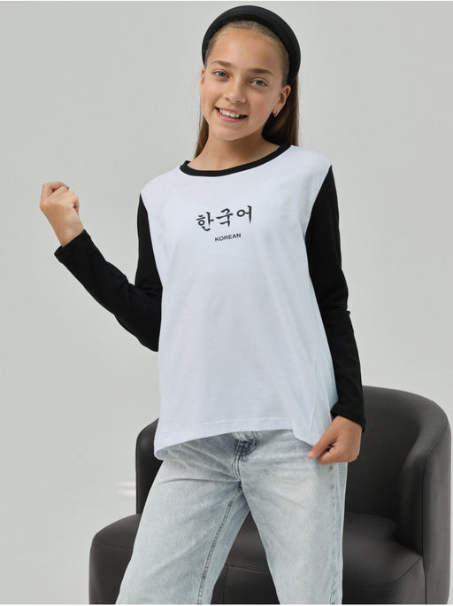 Лонгслив Корея Детский Чер-Бел