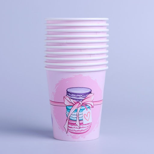 Цена за 10 шт. Стакан бумажный Пироженки, 250 мл - Страна карнавалия фото 3