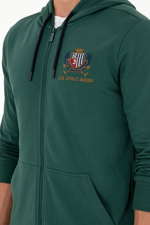 Мужской темно-зеленый вязаный кардиган - U.s. polo assn фото 7