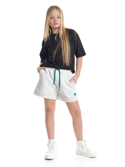 Шорты трикотажные для девочки 22-7629 св.серый меланж - Mini maxi фото 4