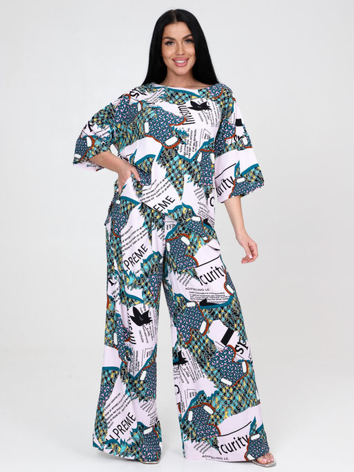 ЮЛИЯ-ЖК ЖЕНСКИЙ КОСТЮМ (Лиловый/бирюза) - А-дина фото 2