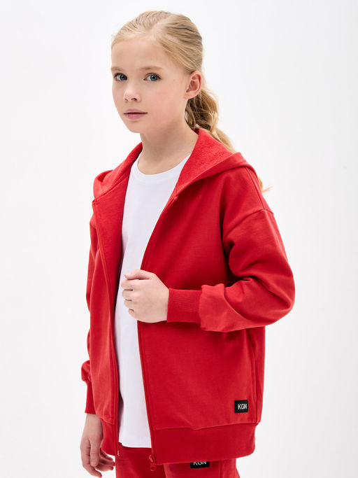Красная толстовка для девочки - Kogankids фото 9