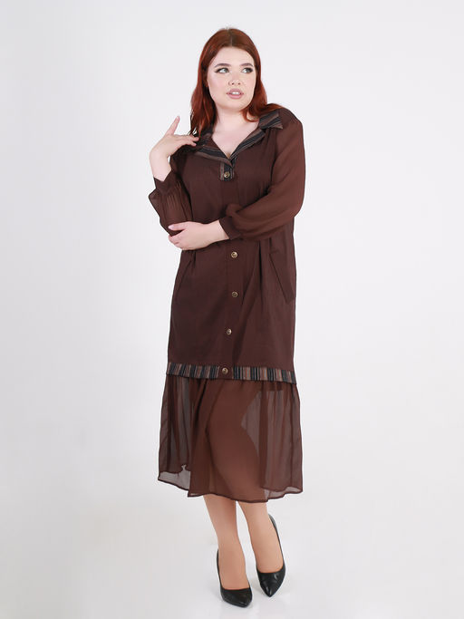 Коричневое платье женское - Almond фото 4