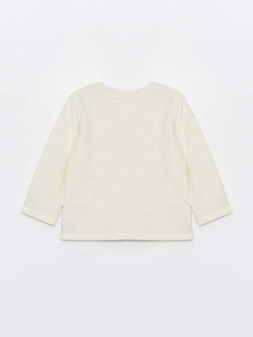 Bisiklet Yaka Uzun Kollu Nak??l? Kadife K?z Bebek Pijama Tak?m? - Waikiki фото 3