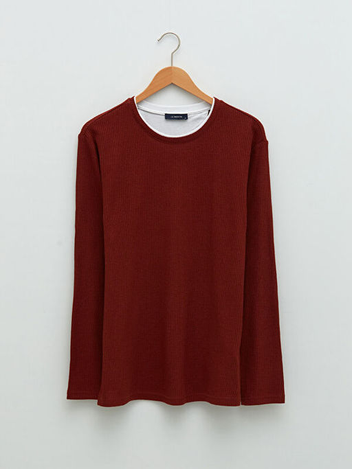 Bisiklet Yaka Uzun Kollu Erkek Ti??rt - Waikiki фото 2