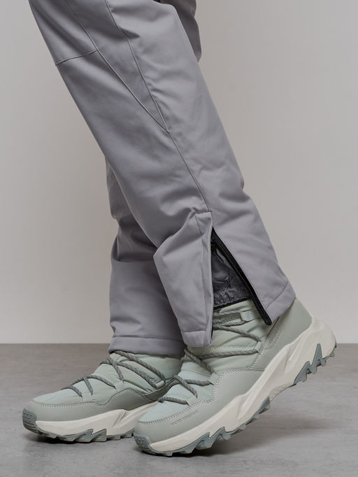 Полукомбинезон утепленный зимний горнолыжный светло-серого цвета