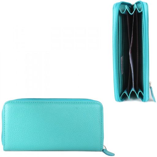 Портмоне женское Croco-ПР-951 натуральная кожа 3 отд, 11 карм, бирюза флотер (110) 212787