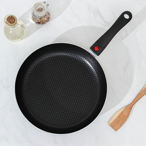 Сковорода Forever, d=28 см, съёмная ручка, стеклянная крышка, антипригарное покрытие, алюминий, тёмно-серая