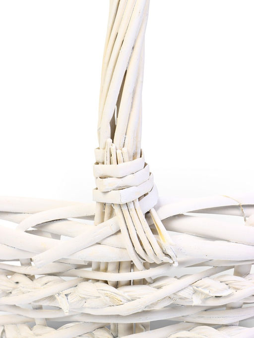 Корзина плетёная для хранения Vara, с ручкой, белая, набор 3 шт.