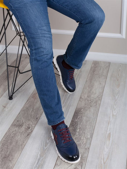 Мужские кроссовки модные, легкие и практичные 1011-53-00 Темно-синий - Piniolo фото 2