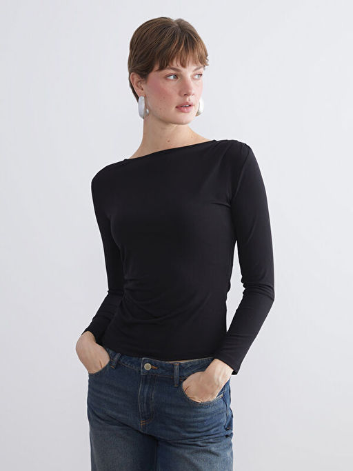 Kay?k Yaka B?zg?l? Bluz