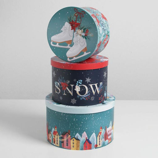 Набор коробок круглых 3 в 1 Magic time, 18 18 13 см, 20 20 14.5 см, 25 25 15 см - Дарите счастье фото 2