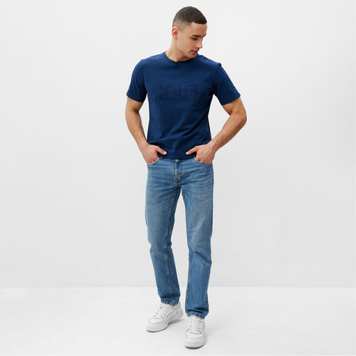 Футболка мужская MINAKU Fuck синяя, р-р 50