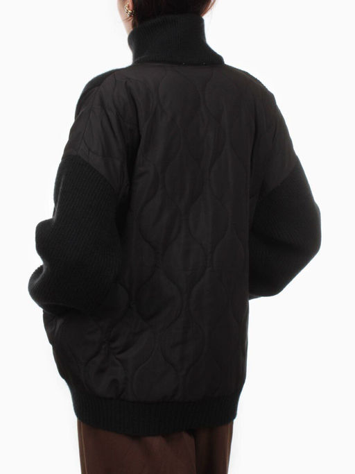 3155 BLACK Куртка-кардиган женская (90% хлопок, 10% синтепон) - Fashion фото 8