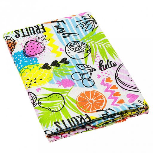 Скатерть 220х145см "ФрешФут б/з", длина стола до 180см, на 8-10 персон, рогожка (хлопок 100%) 171г/м2, упаковка классическая, пакет ПВХ 28х41см, "Домашняя мода" (Россия)