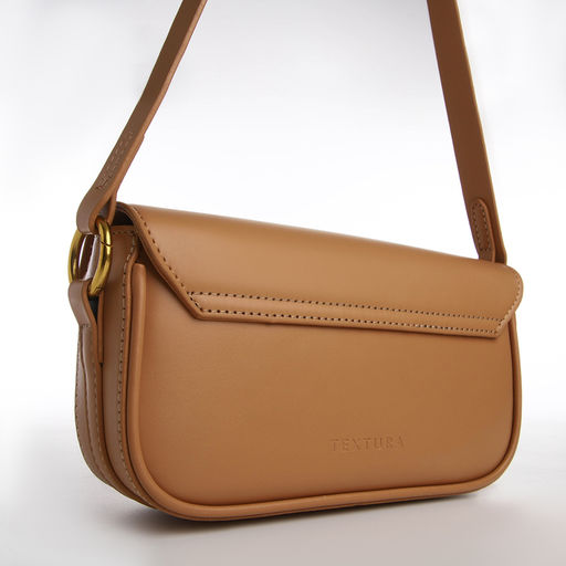 Сумка женская TEXTURA, маленький размер, цвет св. коричневый  фото 3