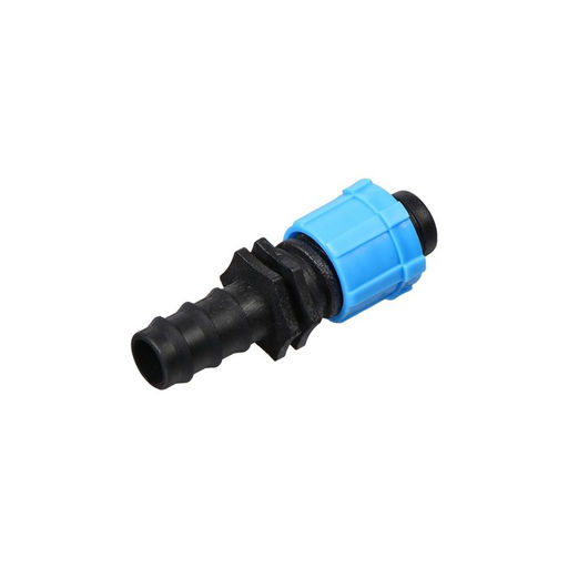 Цена за 10 шт. Переходник для капельной ленты, 16 мм — 1/2" (12 мм), пластик, Greengo