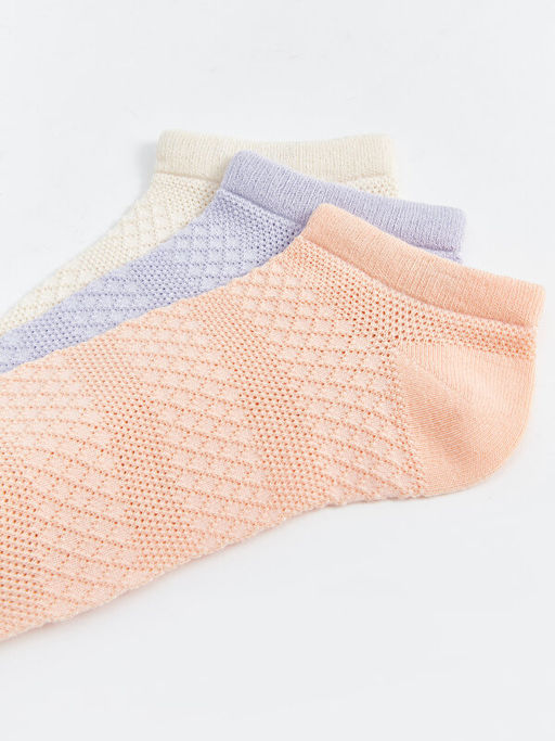 Kendinden Desenli Kad?n Patik ?orap 3l?