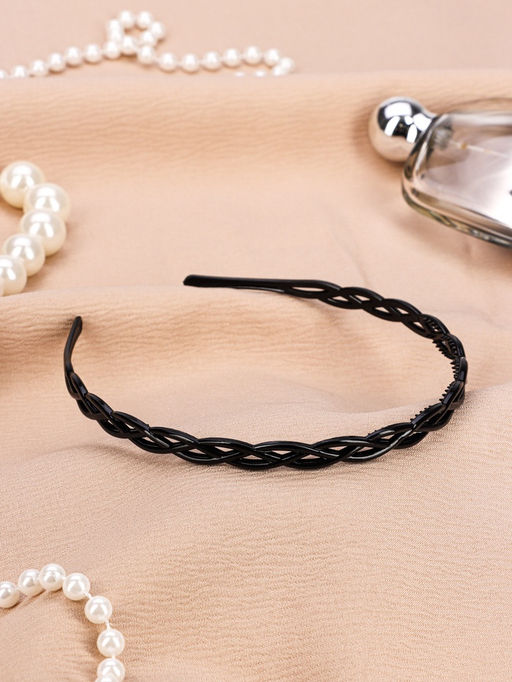 Цена за 12 шт. Ободок для волос «Классика галант», плетение, 0.9 см, чёрный