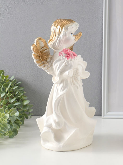 Фигура "Ангел в платье" большой" перламутр 36х19х18 см