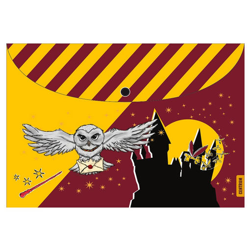 Папка-конверт на кнопке А4 "Сова", 160 мкм, пластик