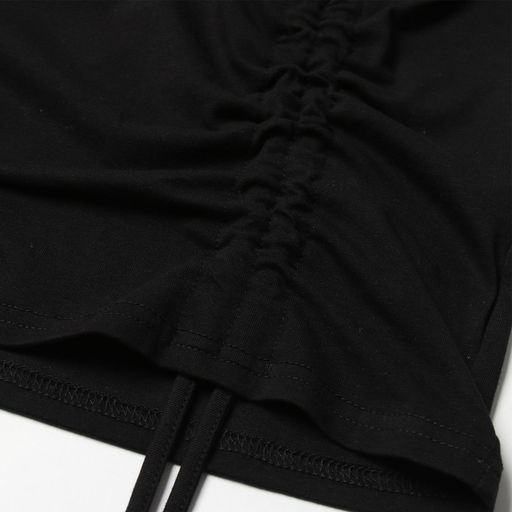 Футболка с кулиской женская MINAKU REGULAR FIT, чёрная, размер 44