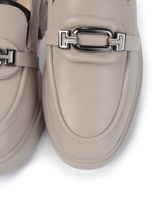 01-PDS133-2 GRAY BEIGE Ботинки демисезонные женские (натуральная кожа)