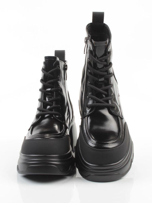 01-F591-1 BLACK Ботинки демисезонные женские (натуральная кожа, искусственная кожа) - Фабричный китай фото 10