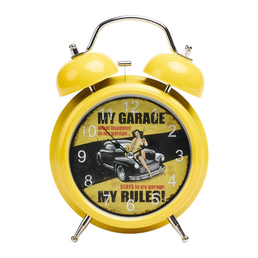 Часы - будильник настольные, на батарейках, подсветка, 21×15×6.5 см, циферблат d=11 см