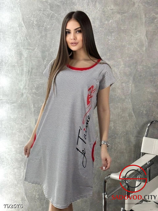 туника женская длинная с принтом