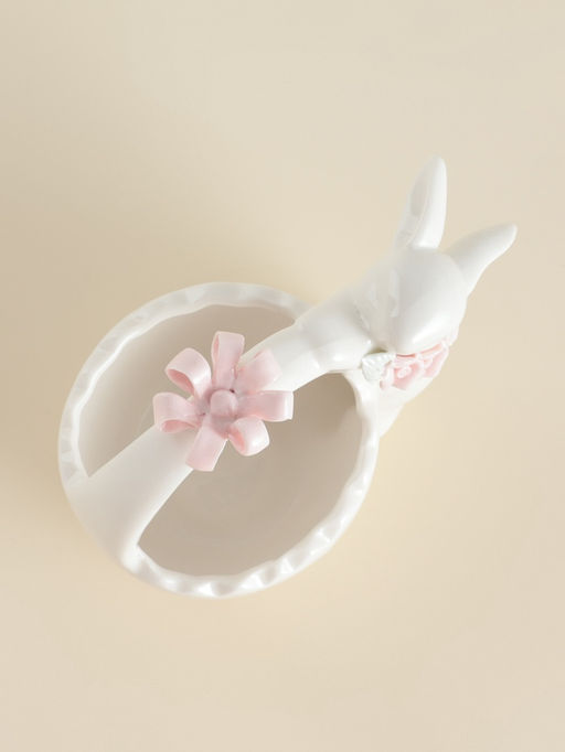 Конфетница SL Home «Лесные кролики», 12.5×8×12 см, фарфор, белая