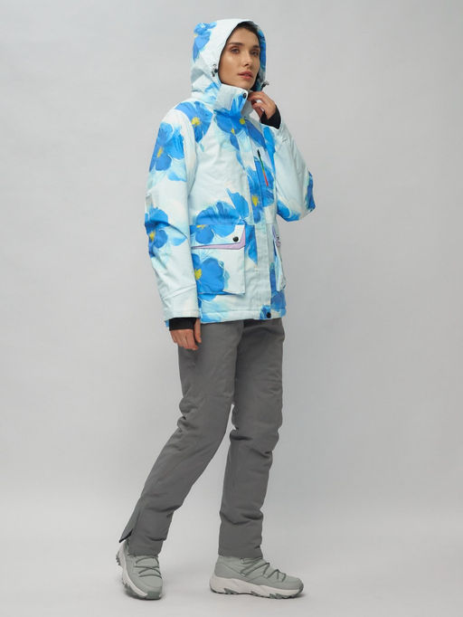 Горнолыжный костюм женский голубого цвета 020231Gl