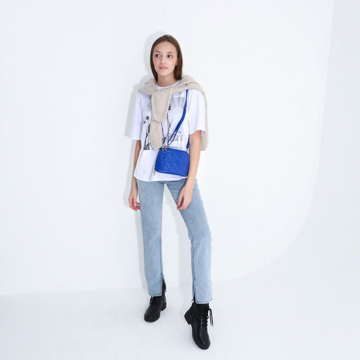 Сумка кросс-боди на молнии, цвет синий - Simaland фото 8