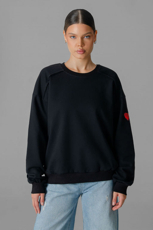 Арт. 15125 Свитшот женский Матрешка оверсайз 44-50 (4 шт) Цвет:черный - Калинка фото 13