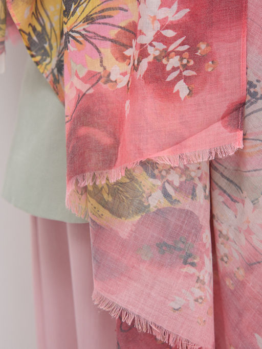 Большой красивый палантин. Рисунок нанесен вручную.ШЕЛК ВИСКОЗА ХЛОПОК - Tantino фото 4