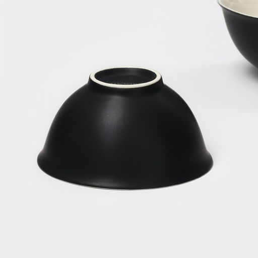 Салатники Magistro Matt black, 250 мл, 11.5×5.6 см, набор 2 шт., фарфор, чёрные, белые