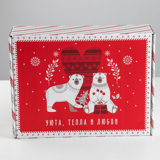 Коробка подарочная новогодняя складная «Новогодняя», 30.5×22×9.5 см, Новый год