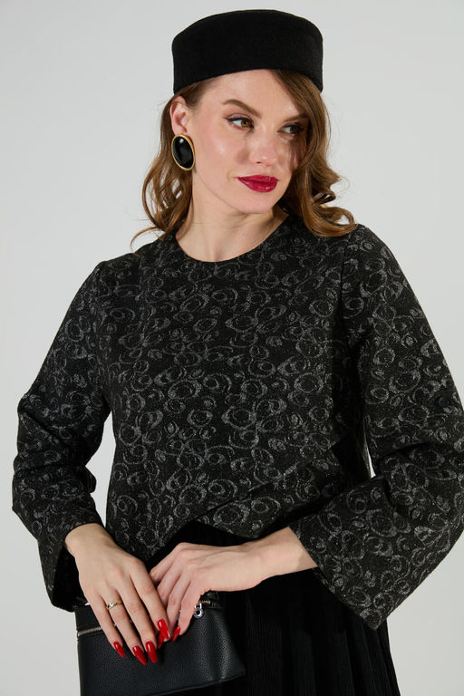 Платье NIKVA н740-22 графитовая абстракция и чёрный  фото 4