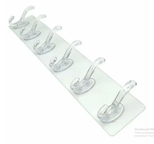 Прозрачные крючки одной лентой 6 штук - Family фото 2