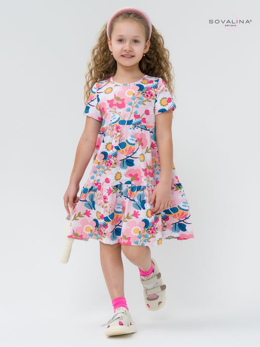 Платье Тия птички на розовом - Sovalina фото 8