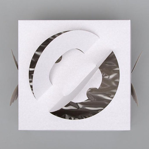 Цена за 5 шт. Коробка под торт без печати «Бабочка» 1 кг, белая, с ручками, 21×21×12 см