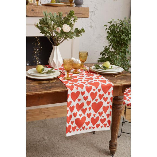 Дорожка на стол Этель Red hearts 40х149см, 100% хлопок, саржа 190 г/м2  фото 3