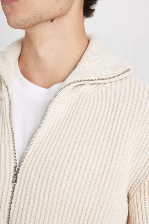 Кардиган стандартного кроя с высоким воротником - Defacto фото 5