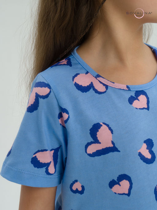 Костюм Актив розовые сердечки на голубом-розовый - Sovalina фото 24