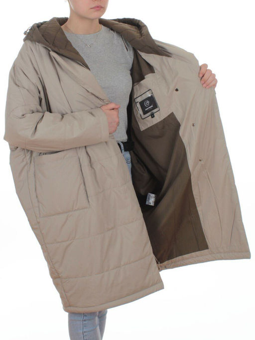 8030 DK. BEIGE Куртка демисезонная женская (100 гр. холлофайбер)